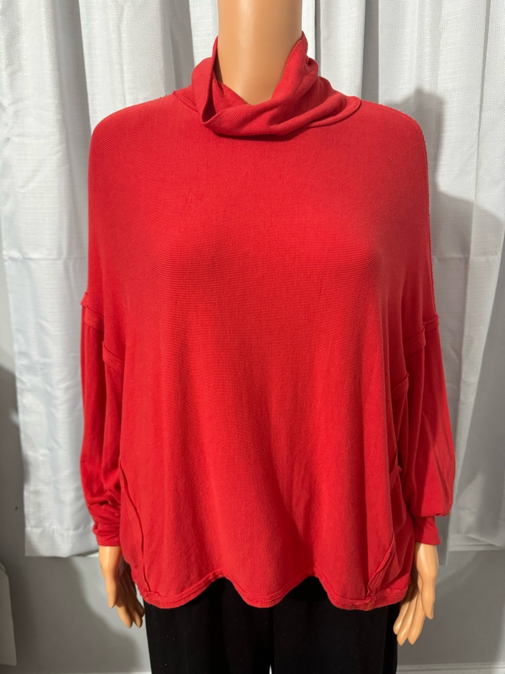 Cool We The Free size S red mock neck relaxed dolman long sleeve shirt pullover